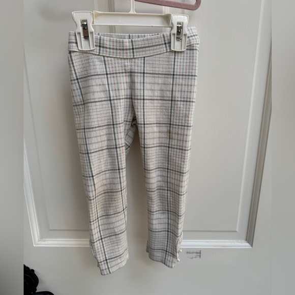 Janie and Jack Other - Janie and Jack 3T Girls Gray White Pink Plaid Formal Pants with Beads